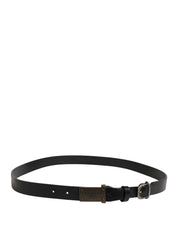 Dolce & Gabbana Men Black Classic Leather Logo Buckle Belt Dolce & Gabbana