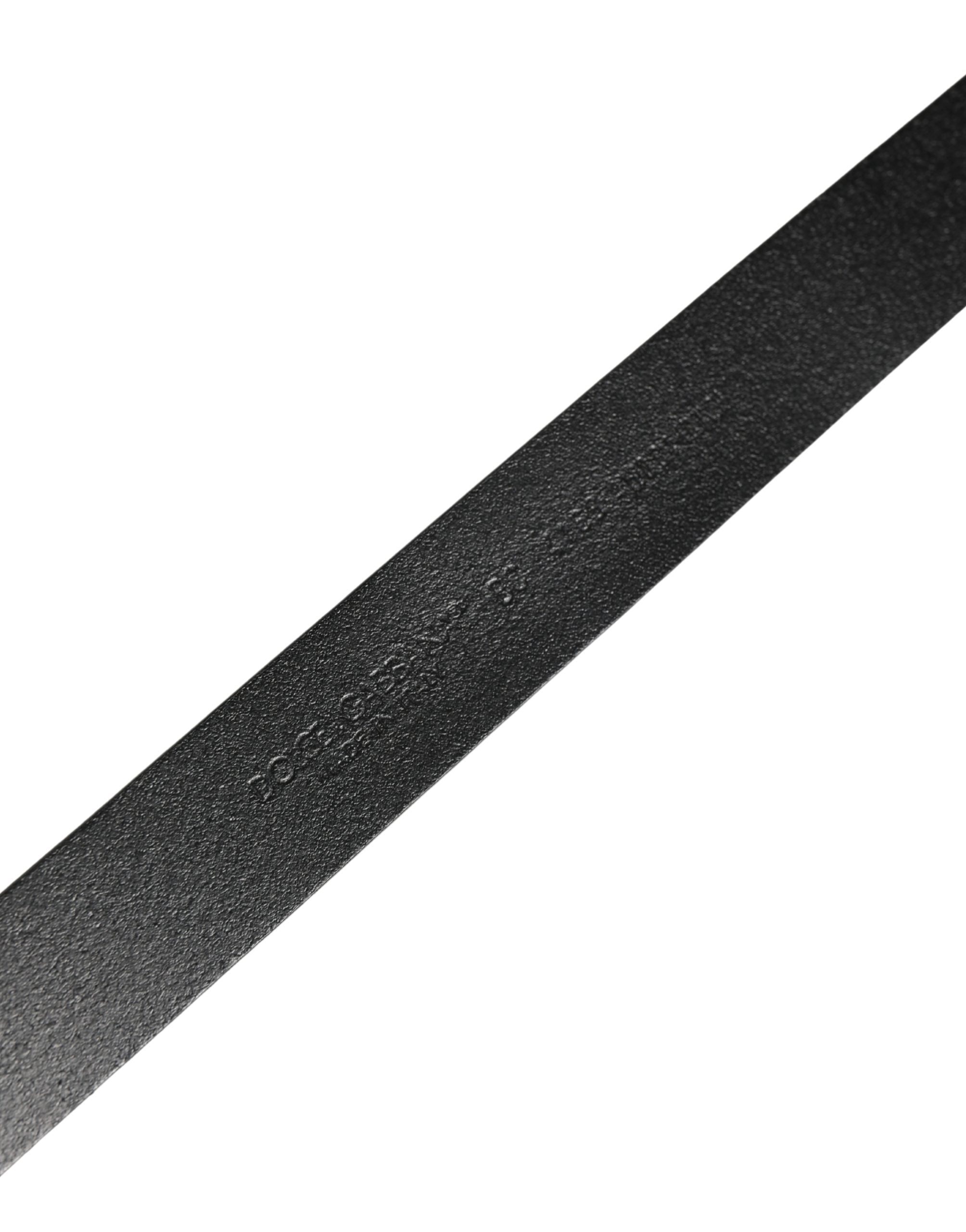 Dolce & Gabbana Men Black Classic Leather Logo Buckle Belt Dolce & Gabbana