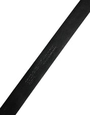 Men Black Exotic Leather Metal Buckle Belt