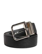 Dolce & Gabbana Men Black Classic Leather Metal Buckle Belt Dolce & Gabbana