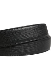 Dolce & Gabbana Men Black Classic Leather Metal Buckle Belt Dolce & Gabbana