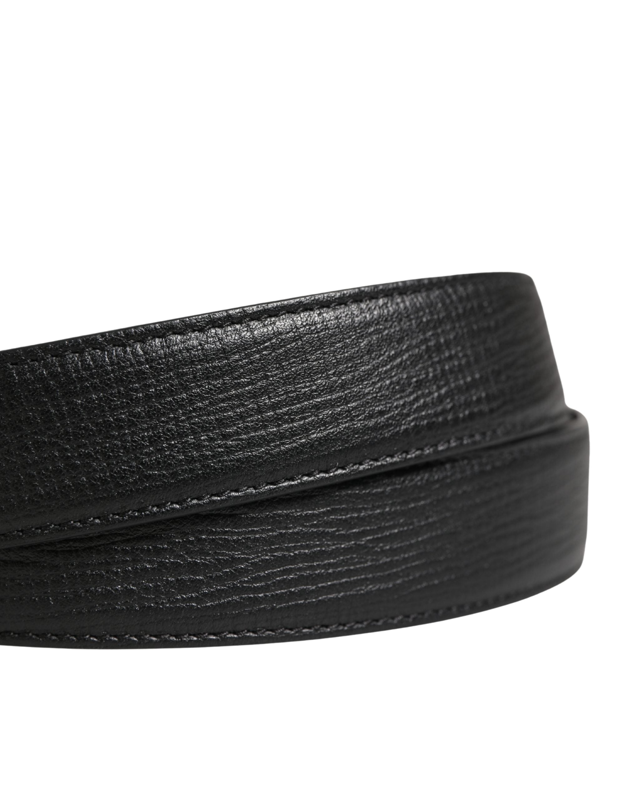 Dolce & Gabbana Men Black Classic Leather Metal Buckle Belt Dolce & Gabbana