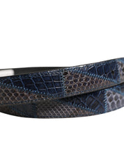 Men Multicolor Leather Metal Buckle Belt
