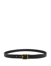 Men Black Classic Leather Metal Buckle Belt