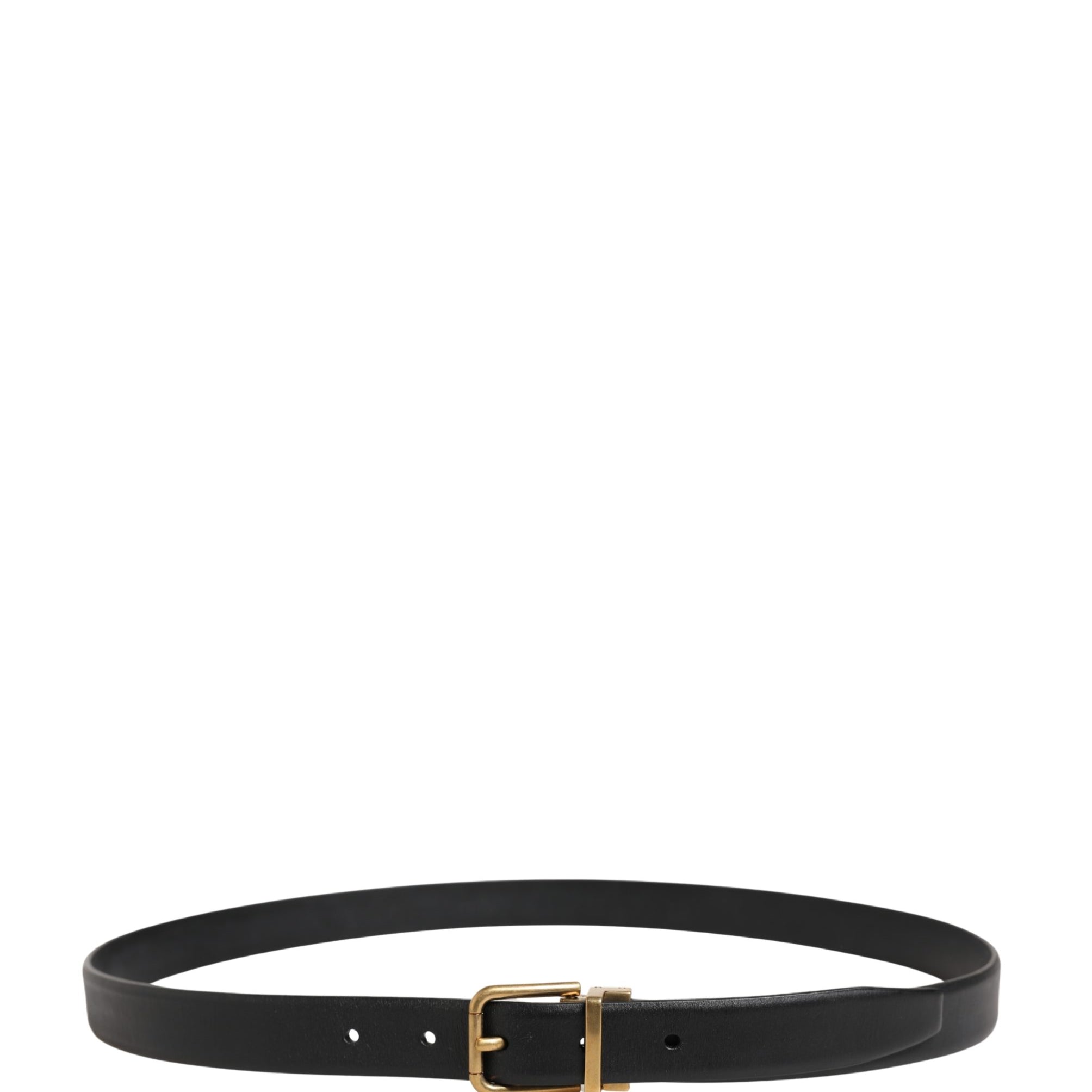 Dolce & Gabbana Men Black Classic Leather Metal Buckle Belt Dolce & Gabbana