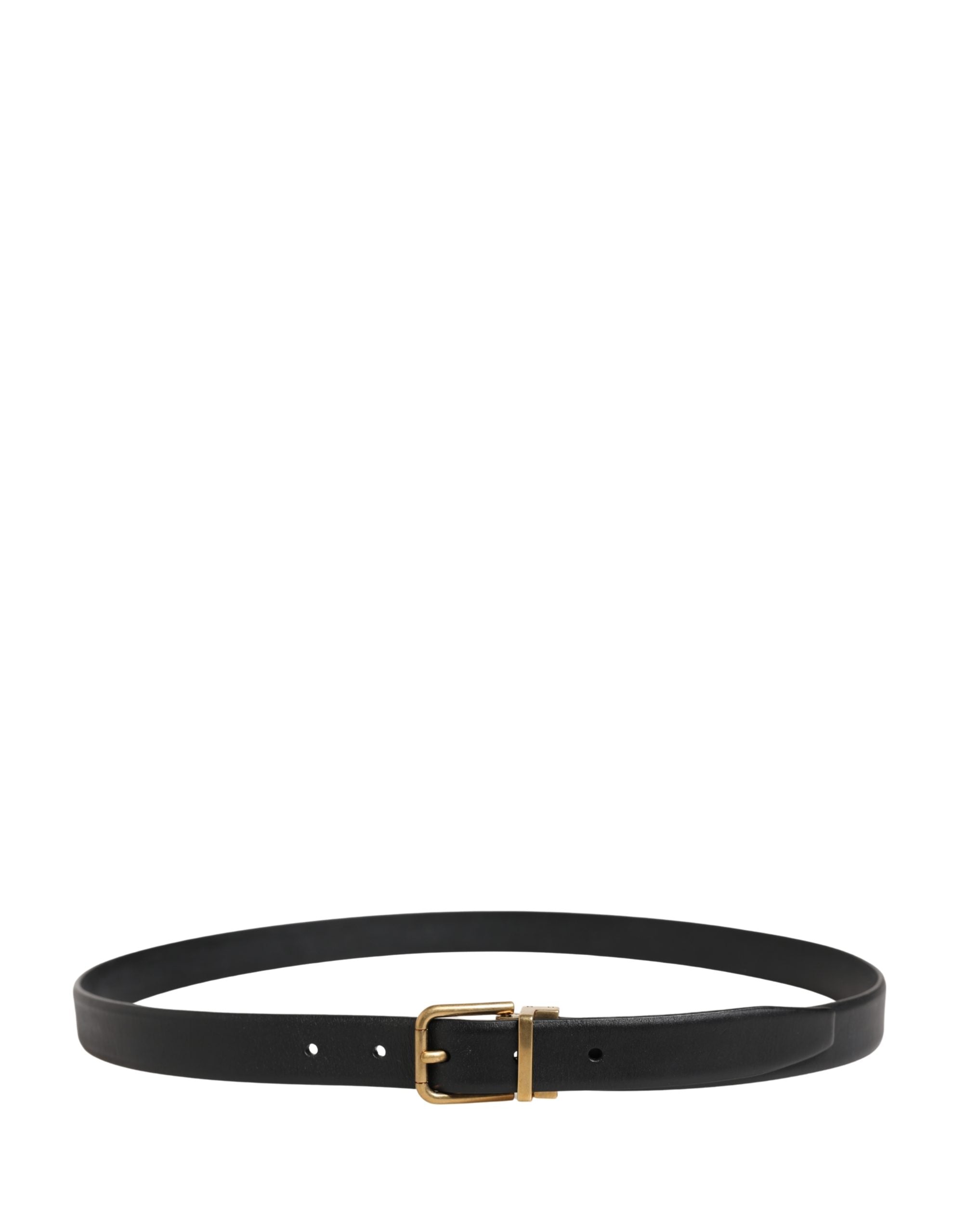 Dolce & Gabbana Men Black Classic Leather Metal Buckle Belt Dolce & Gabbana