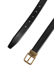Dolce & Gabbana Men Black Classic Leather Metal Buckle Belt Dolce & Gabbana
