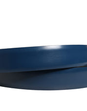 Men Blue Classic Leather Metal Buckle Belt