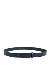 Dolce & Gabbana Men Blue Calf Leather Logo Metal Buckle Belt Dolce & Gabbana