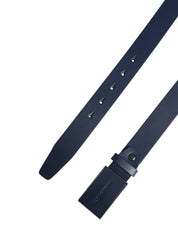 Dolce & Gabbana Men Blue Calf Leather Logo Metal Buckle Belt Dolce & Gabbana