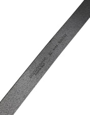 Men Black Classic Leather Metal Buckle Belt