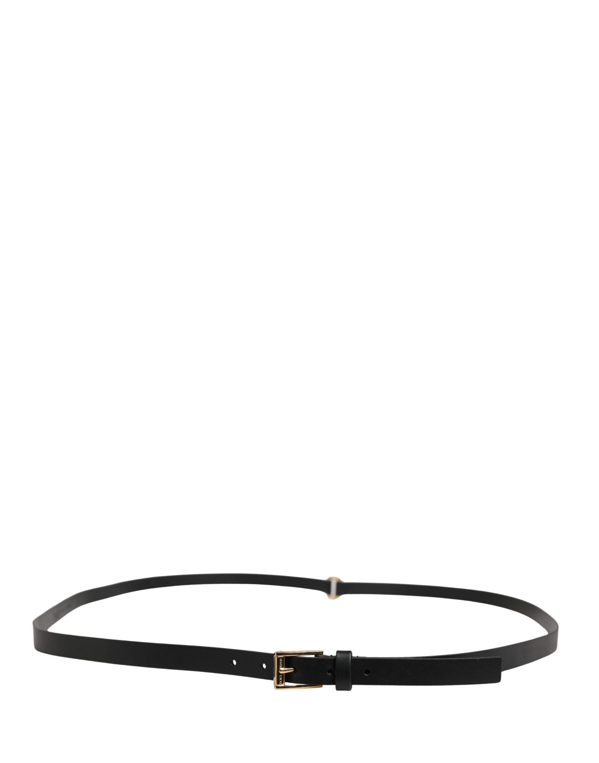Men Black Leather Classic Metal Buckle Belt