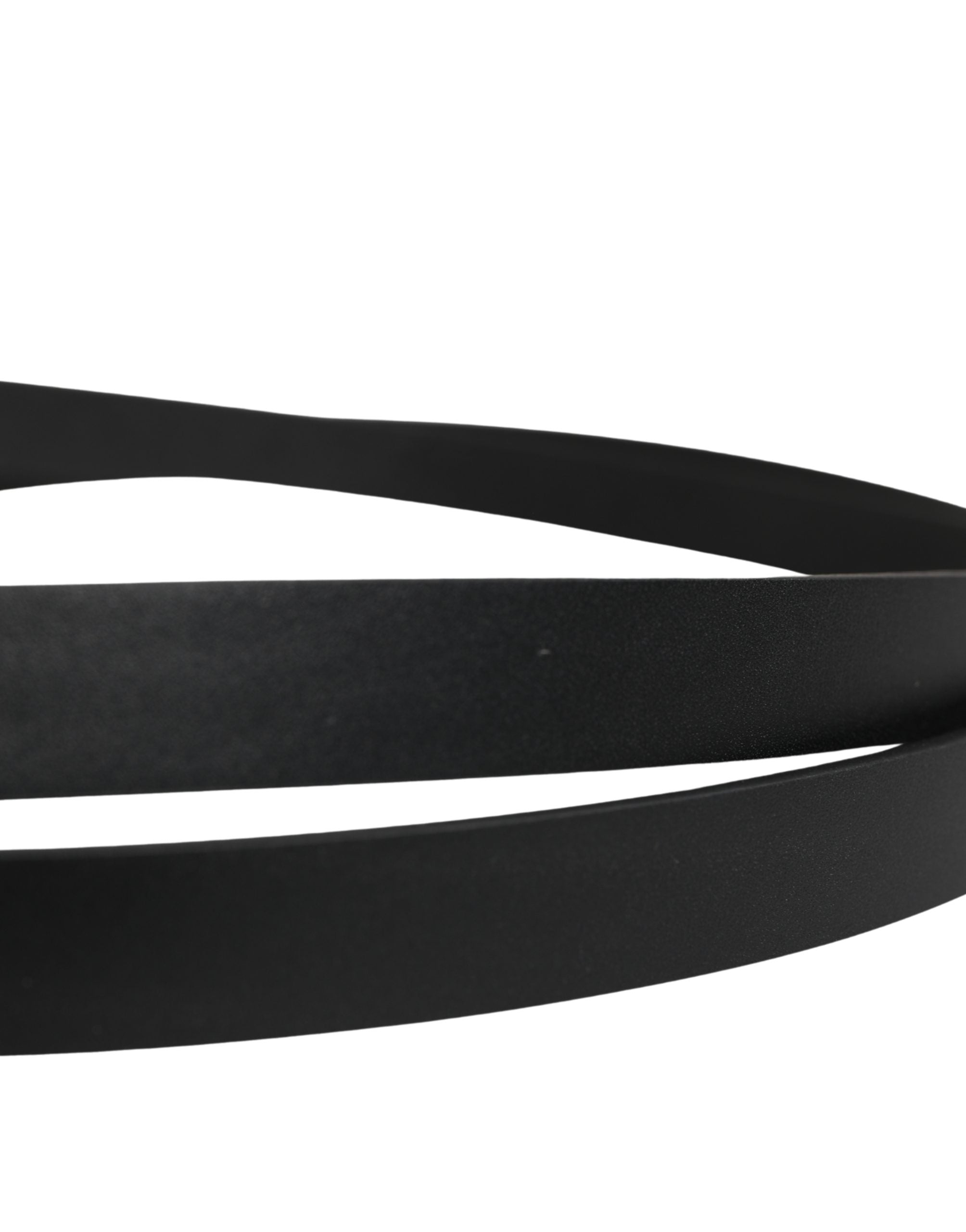Men Black Leather Classic Metal Buckle Belt