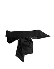 Black Silk Satin Sash Wide Waist Women Belt