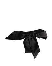 Black Silk Satin Sash Wide Waist Women Belt