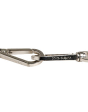 Black Leather Silver Chain Bag Accessory Shoulder Strap
