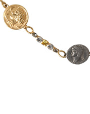 Dolce & Gabbana Gold Brass Chain Coin Embellished Metal Buckle Belt Dolce & Gabbana