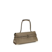 Beige Calf Leather Bos Taurus Shoulder Bag