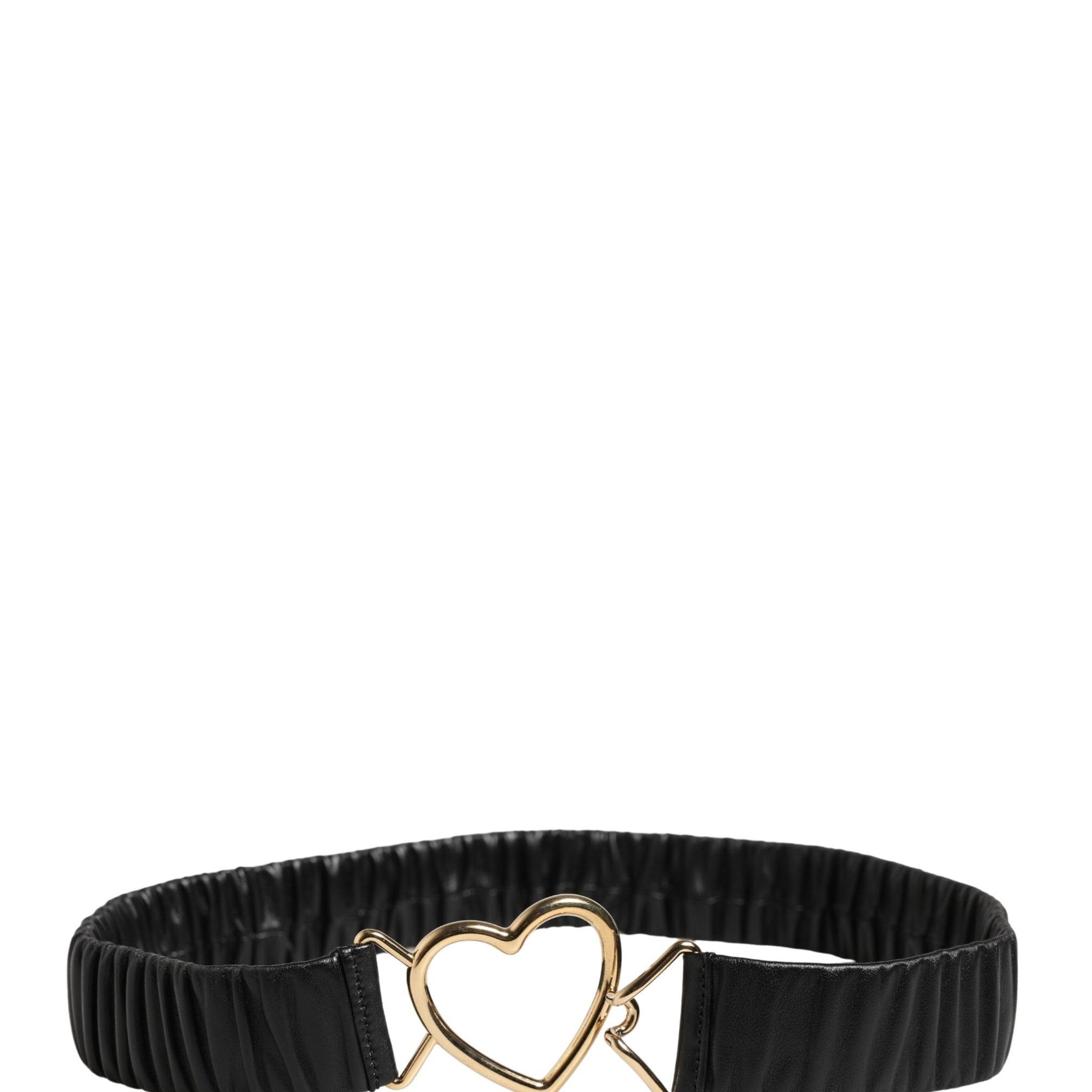 Dolce & Gabbana Black Leather Gold Heart Metal Buckle Belt Dolce & Gabbana