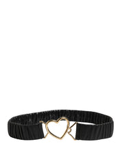 Dolce & Gabbana Black Leather Gold Heart Metal Buckle Belt Dolce & Gabbana