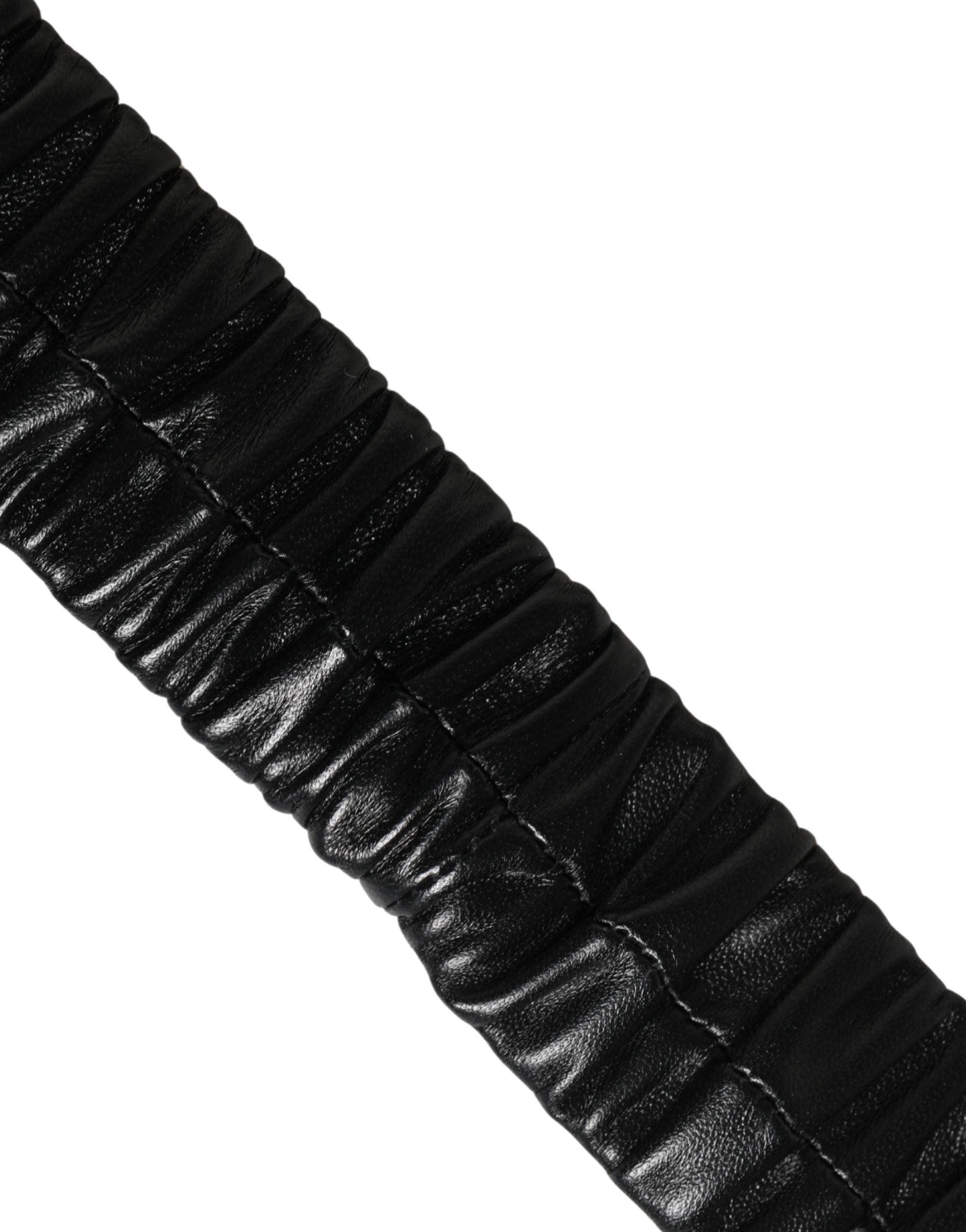 Dolce & Gabbana Black Leather Gold Heart Metal Buckle Belt Dolce & Gabbana