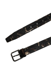 Multicolor Jacquard Silver Metal Buckle Belt
