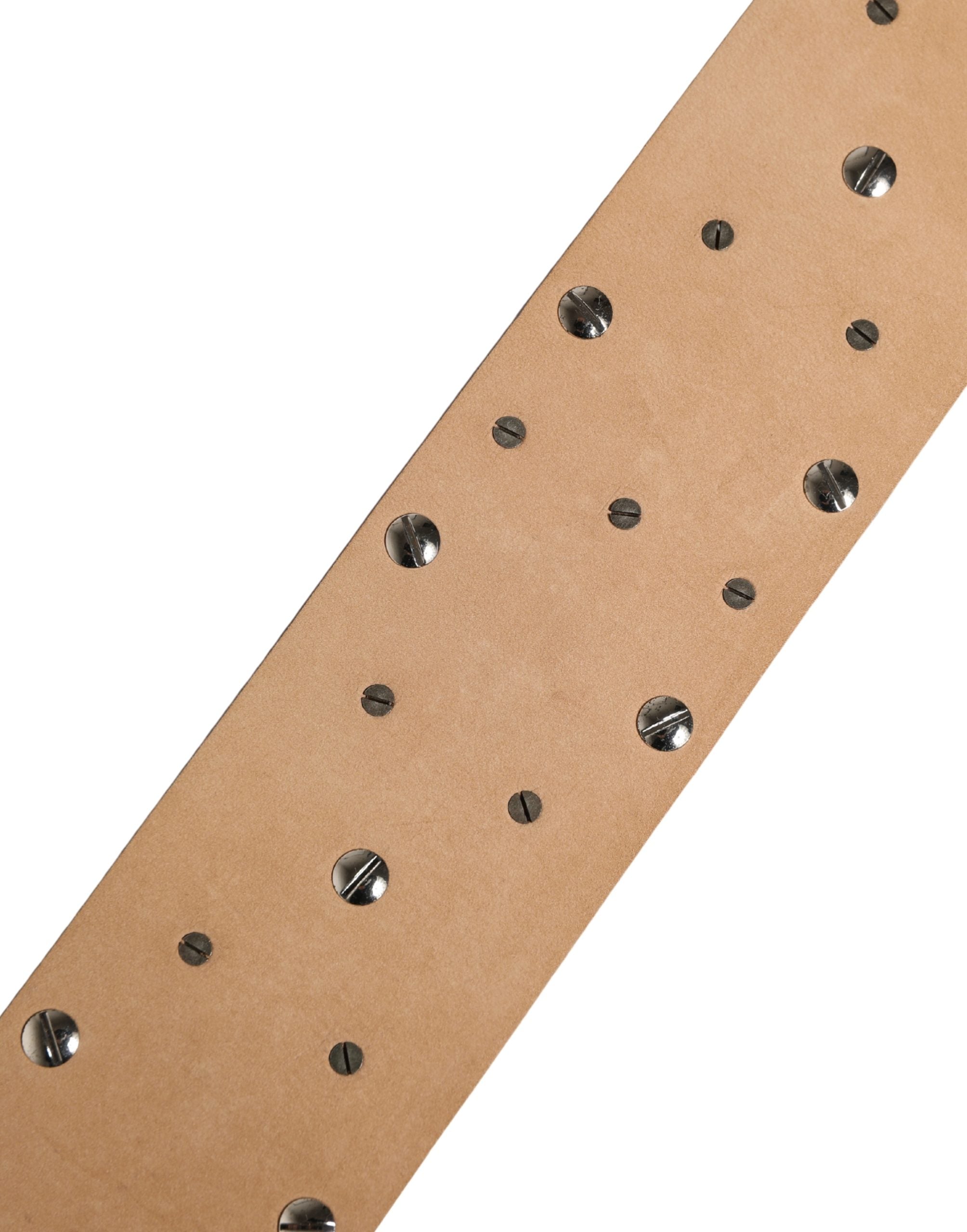 Dolce & Gabbana Silver Leather Crystal Metal Buckle Belt Dolce & Gabbana