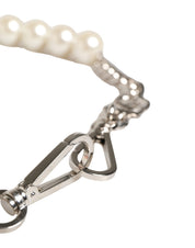 Black Leather Silver Chain Bag Accessory Shoulder Strap
