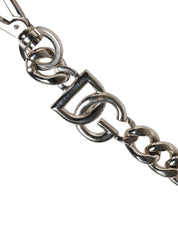 Black Leather Silver Chain Bag Accessory Shoulder Strap