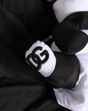 Men Black Polyester Panda Stuffed Ecobag Bag