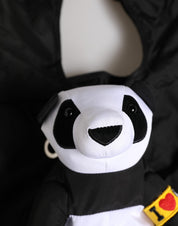Men Black Polyester Panda Stuffed Ecobag Bag