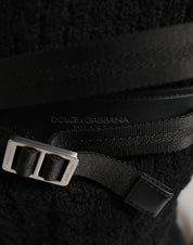 Black Tricot Wool Blend Duffel Backpack Travel Borse Bag