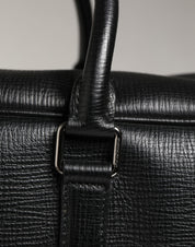 Black Car Man Applique Leather Weekender Borse Bag