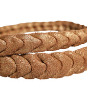 Ermanno Scervino Brown Leather Braided Metal Buckle Belt