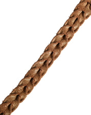 Ermanno Scervino Brown Leather Braided Metal Buckle Belt