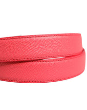 Dolce & Gabbana Pink Calf Leather Silver Metal Buckle Belt Dolce & Gabbana