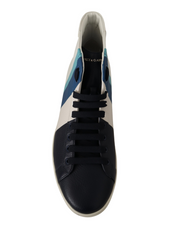 Multicolor Leather Mid Top Sneakers Shoes