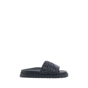 Gray Fabric Flat Sandals