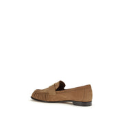 Fendi Brown Lamb Ovis Aries Slip-On Loafers