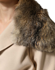 Brown Fur Shoulder Collar Neck Wrap Scarf