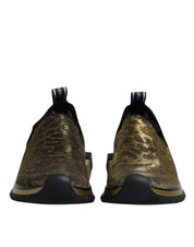 Dolce & Gabbana Gold Glitter Leopard Sorrento Sneakers Shoes Dolce & Gabbana