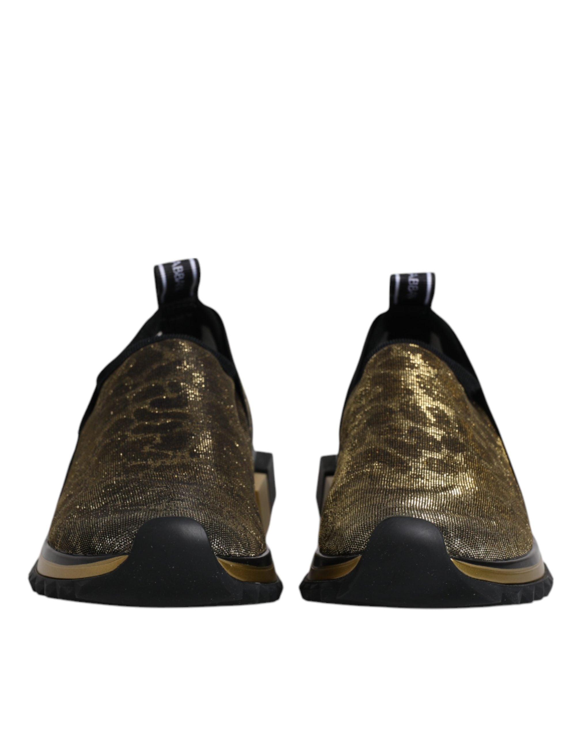 Dolce & Gabbana Gold Glitter Leopard Sorrento Sneakers Shoes Dolce & Gabbana