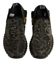 Dolce & Gabbana Gold Glitter Leopard Sorrento Sneakers Shoes Dolce & Gabbana