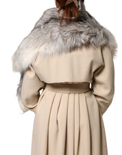 White Fox Fur Neck Wrap Warmer Winter Scarf