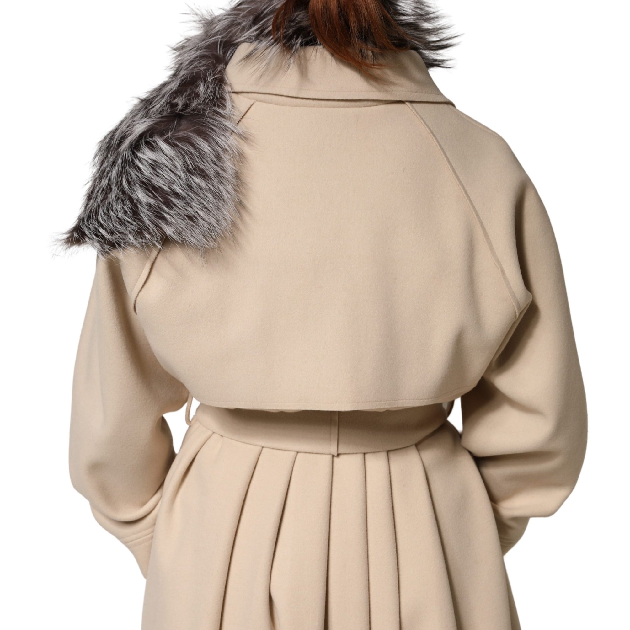 Dolce & Gabbana Gray Fox Fur Neck Wrap Warmer Winter Scarf Dolce & Gabbana