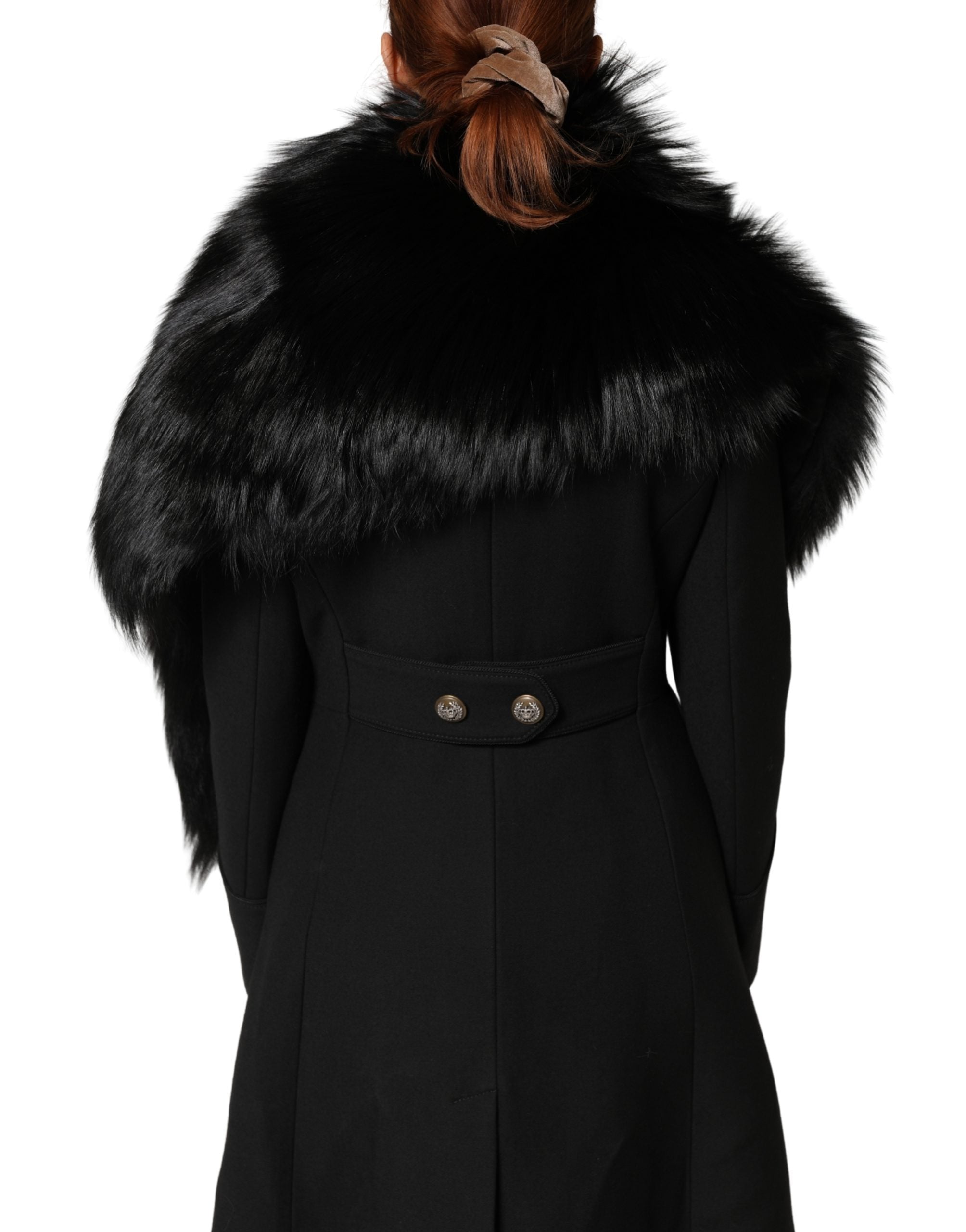 Dolce & Gabbana Black Fox Fur Neck Wrap Warmer Winter Scarf Dolce & Gabbana