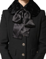 Black Lamb Fur Women Neck Warmer Winter Scarf