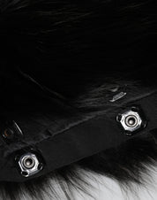 Black Fur Shoulder Collar Wrap Shawl Scarf