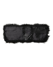 Black Fur Shoulder Collar Wrap Shawl Scarf