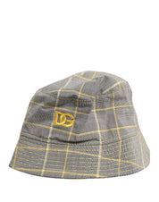 Dolce & Gabbana Men Gray Checkered Bucket Fisherman Capello Hat